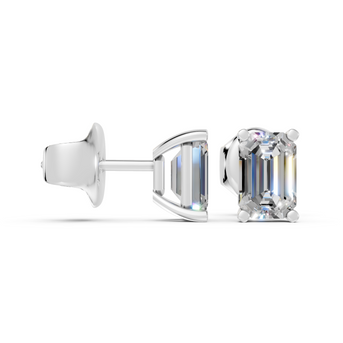 emerald studs front and side in white gold