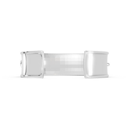 Silver rectangular cufflinks on a white background