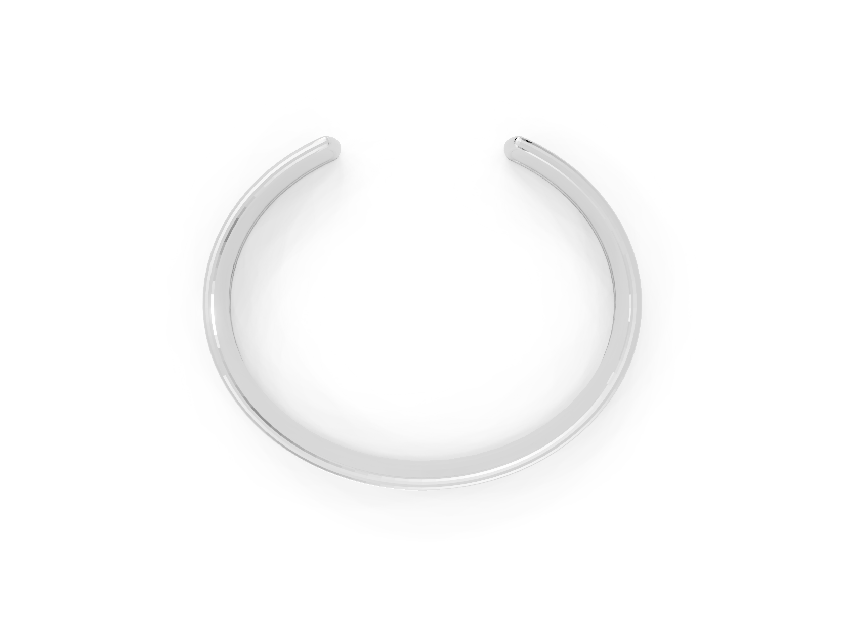 Silver necklace on a white background