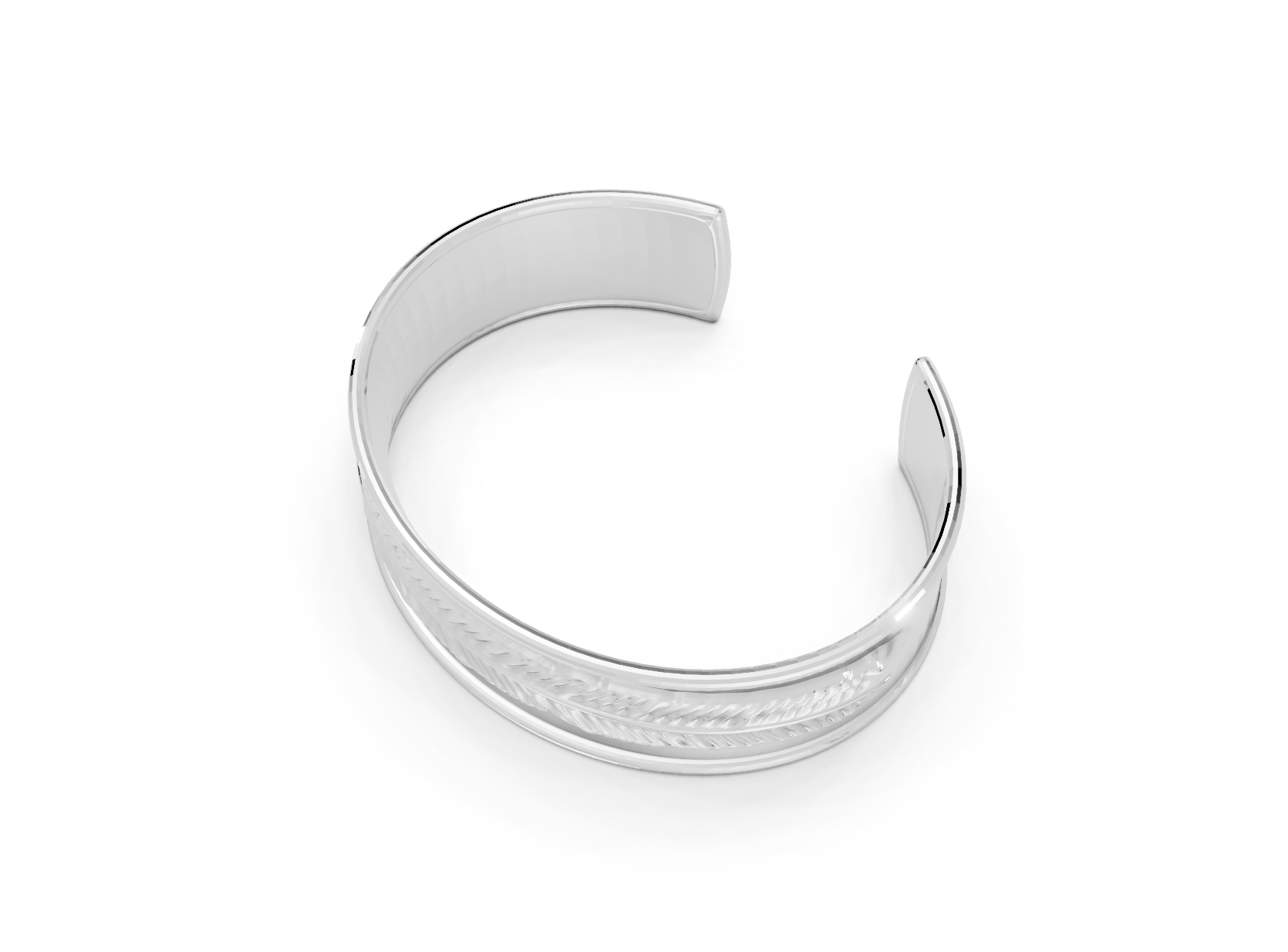 Silver bracelet on a white background