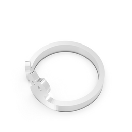White hoop earring on a white background