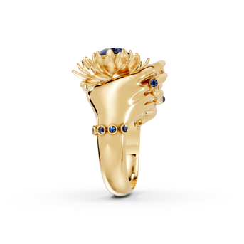 Floating Lotus - 10K Yellow Gold - Pocket Rock Jewelry