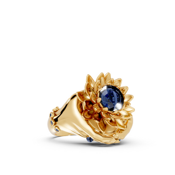 Floating Lotus - 10K Yellow Gold - Pocket Rock Jewelry