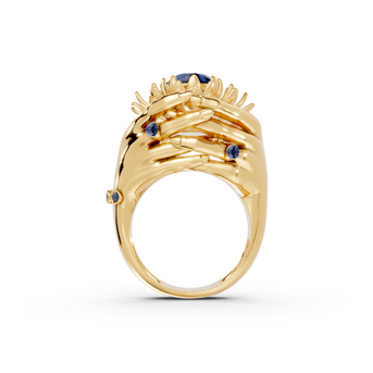 Floating Lotus - 10K Yellow Gold - Pocket Rock Jewelry