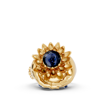 Floating Lotus - 10K Yellow Gold - Pocket Rock Jewelry