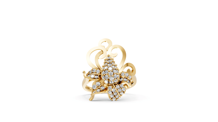 Floral Bloom - 10K Yellow Gold - Pocket Rock Jewelry