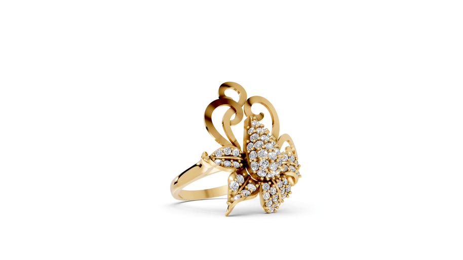 Floral Bloom - 10K Yellow Gold - Pocket Rock Jewelry