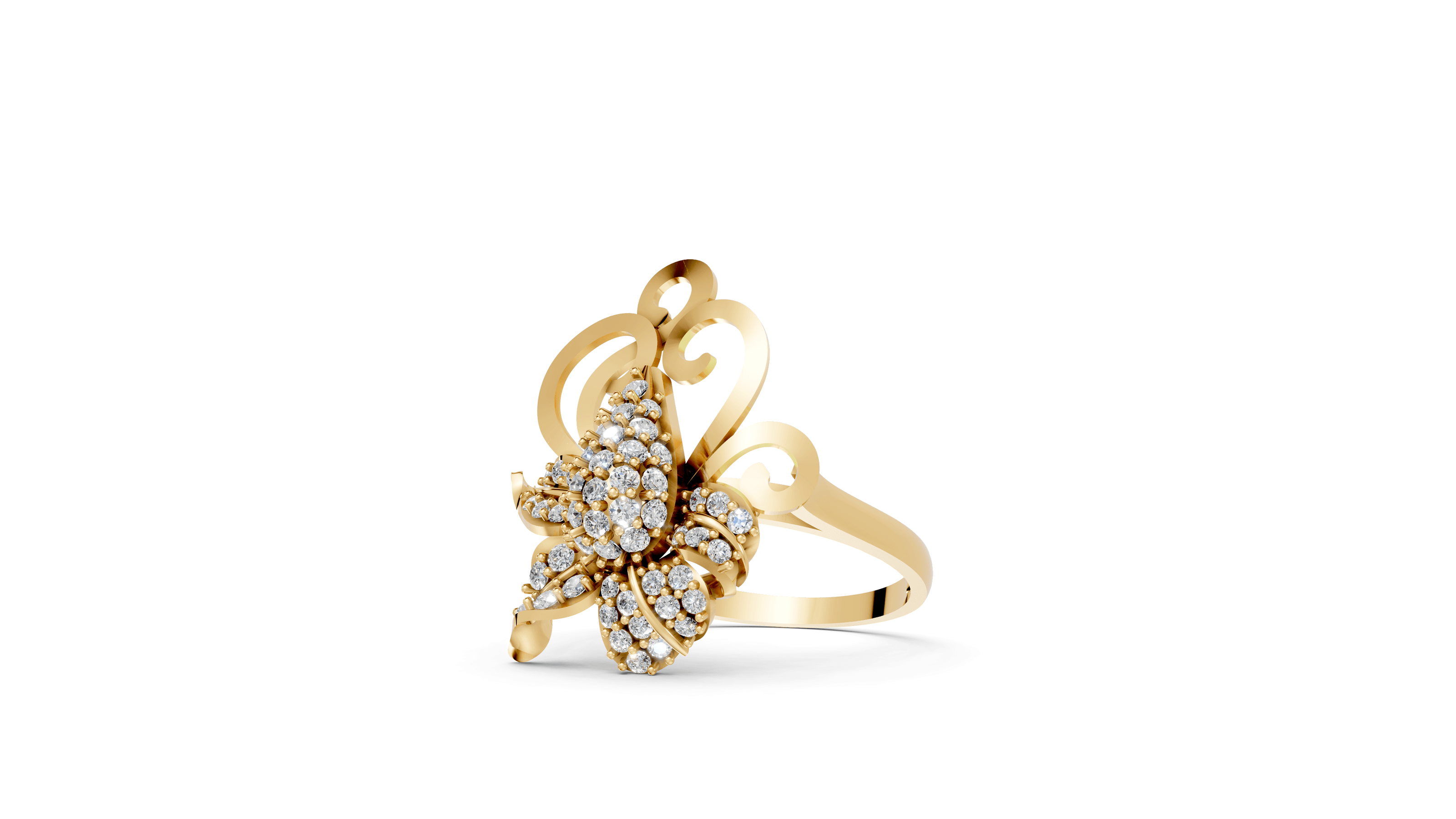 Floral Bloom - 10K Yellow Gold - Pocket Rock Jewelry