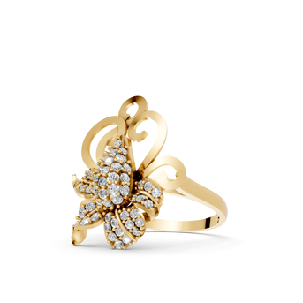 Floral Bloom - 10K Yellow Gold - Pocket Rock Jewelry