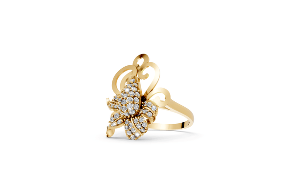 Floral Bloom - 10K Yellow Gold - Pocket Rock Jewelry