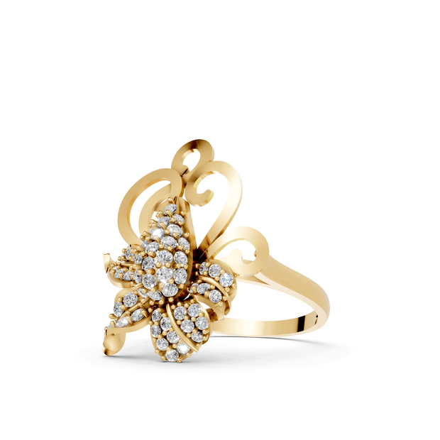 Floral Bloom - 10K Yellow Gold - Pocket Rock Jewelry