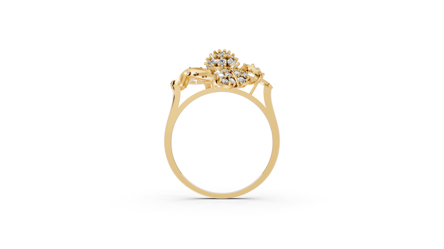 Floral Bloom - 10K Yellow Gold - Pocket Rock Jewelry