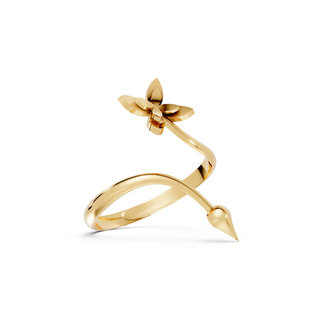 Flowers and Arrows - 10K Yellow Gold - Pocket Rock Jewelry