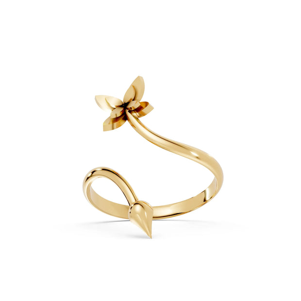 Flowers and Arrows - 10K Yellow Gold - Pocket Rock Jewelry