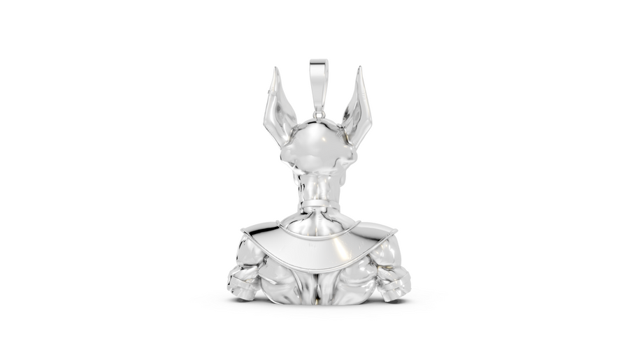 Silver pendant on a white background