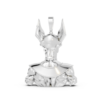 Silver pendant on a white background