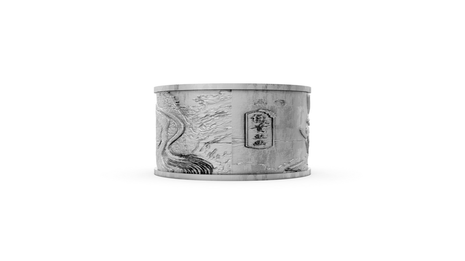 Black cylindrical light with control buttons on a white background