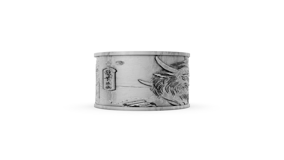 Silver bracelet with engraved design on a white background
