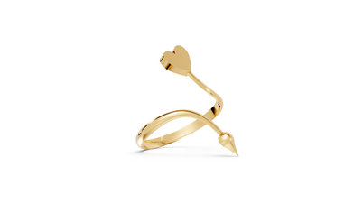 Hearts and Arrows - 10K Yellow Gold - Pocket Rock Jewelry