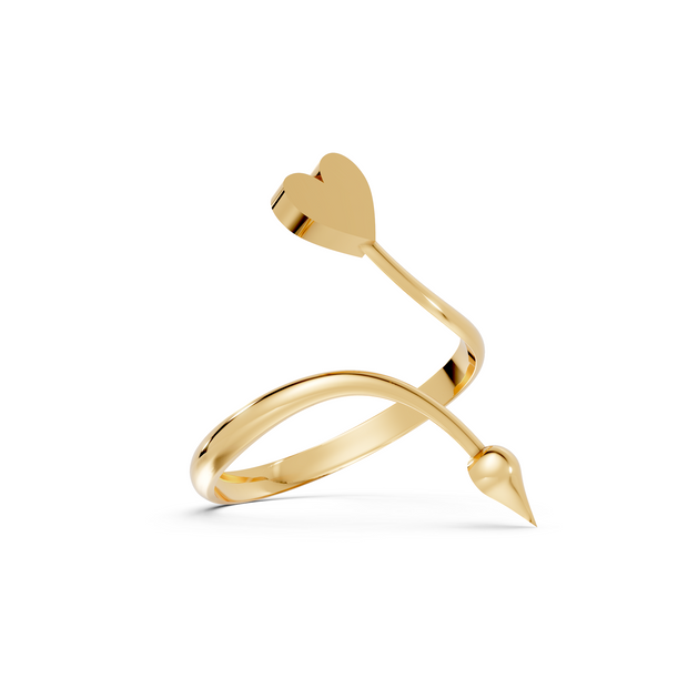 Hearts and Arrows - 10K Yellow Gold - Pocket Rock Jewelry