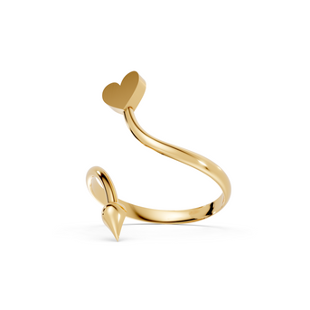 Hearts and Arrows - 10K Yellow Gold - Pocket Rock Jewelry