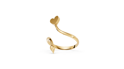 Hearts and Arrows - 10K Yellow Gold - Pocket Rock Jewelry