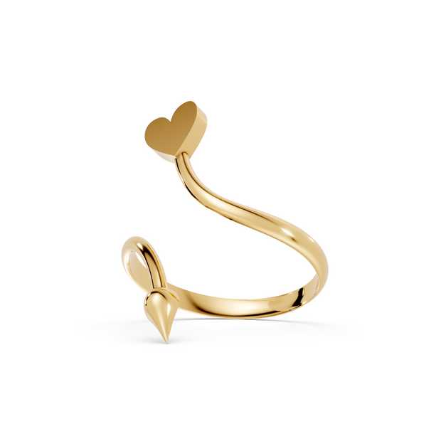Hearts and Arrows - 10K Yellow Gold - Pocket Rock Jewelry