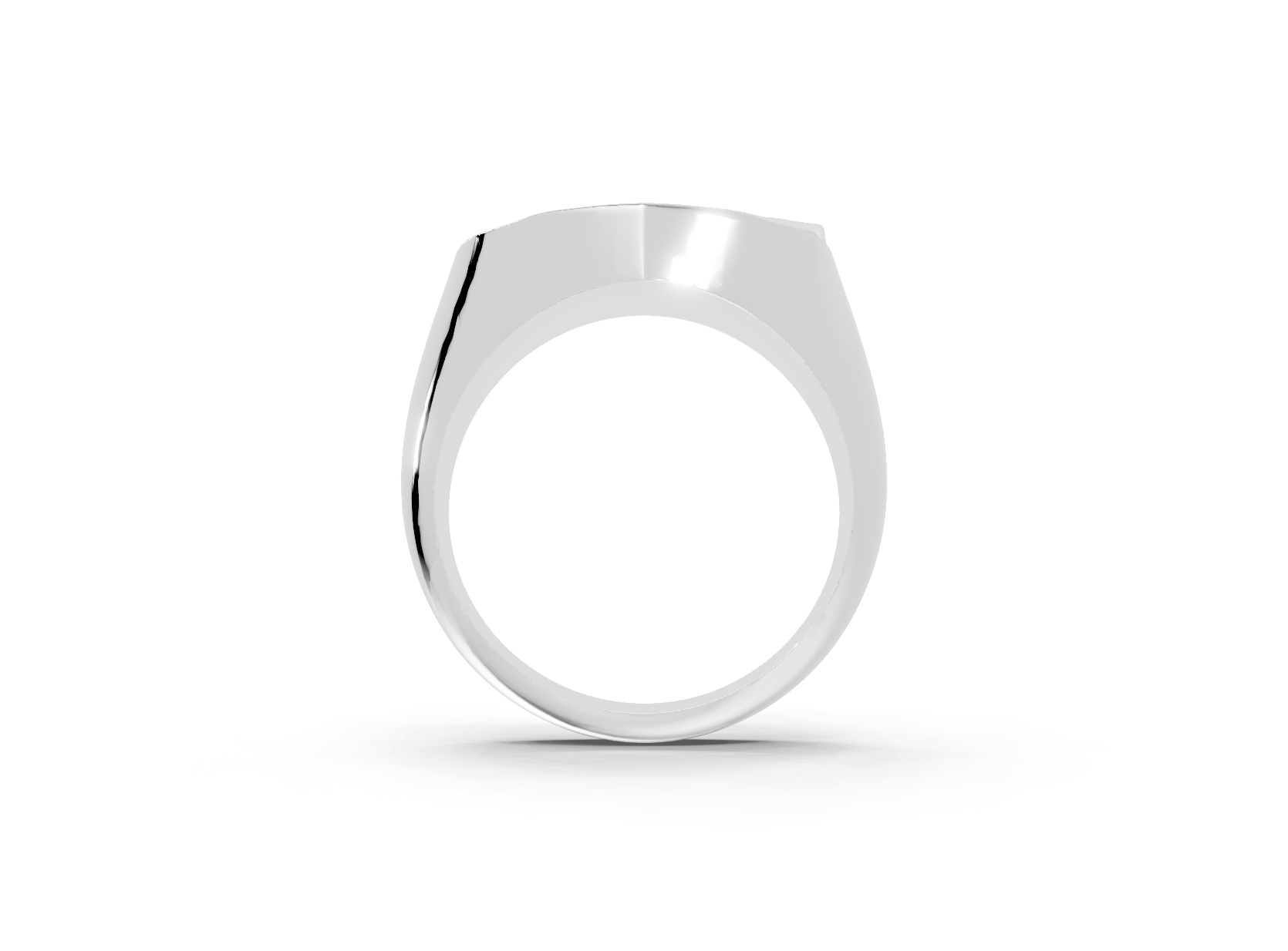 Silver ring on a white background