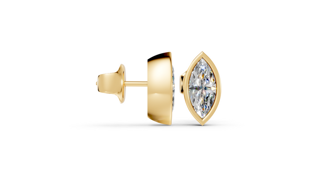 marquise bezel studs side