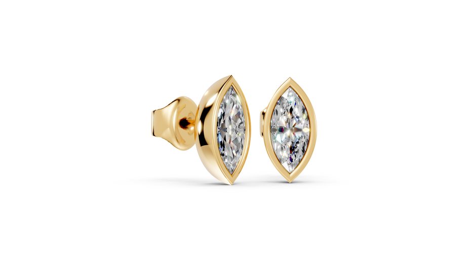 marquise bezel studs side