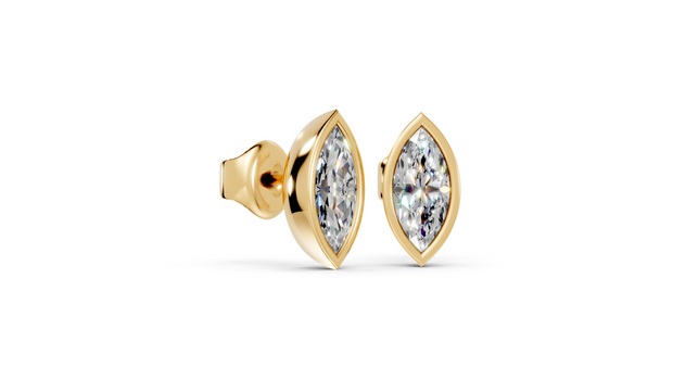 marquise bezel studs side