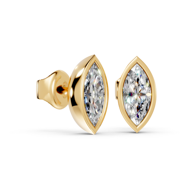 marquise bezel studs side
