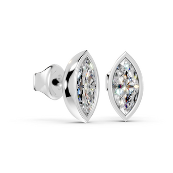 marquise bezel studs side