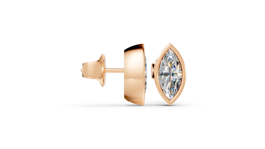 marquise bezel studs side