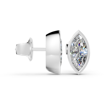 marquise bezel studs side