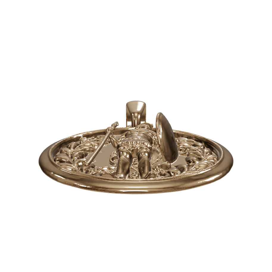 Achilles Necklace in brass 3d scene