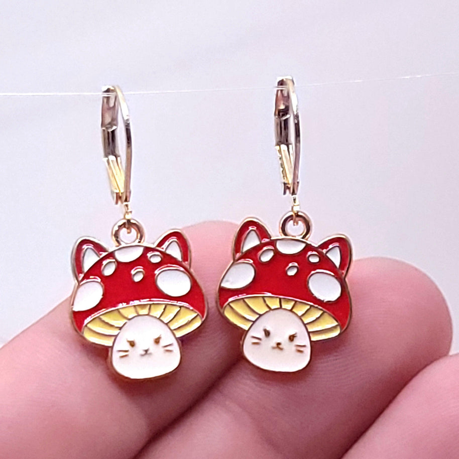 Mushroom Cats - Pocket Rock Jewelry