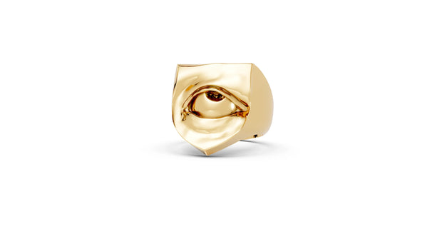 Rolling Eyes - 10K Yellow Gold - Pocket Rock Jewelry