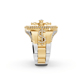 Studded Roulette - 10K Yellow/White Gold - Pocket Rock Jewelry