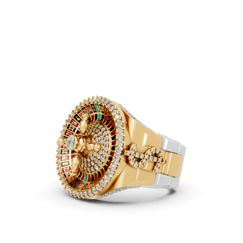 Studded Roulette - 10K Yellow/White Gold - Pocket Rock Jewelry