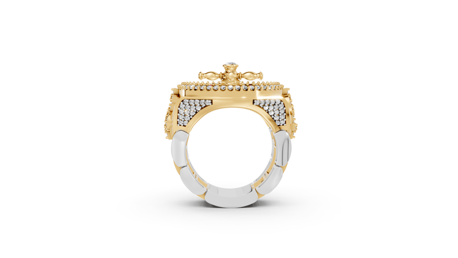 Studded Roulette - 10K Yellow/White Gold - Pocket Rock Jewelry