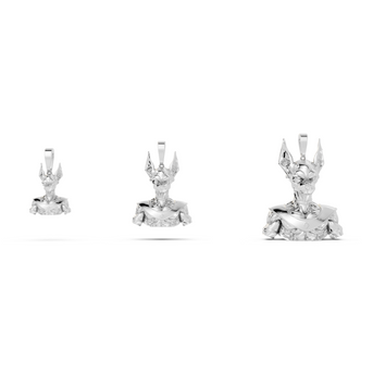 Set of three silver pendants on a white background