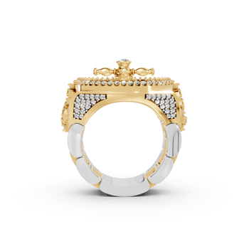 Studded Roulette - 10K Yellow/White Gold - Pocket Rock Jewelry