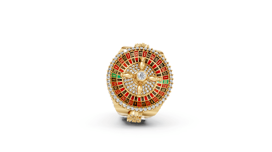 Studded Roulette - 10K Yellow/White Gold - Pocket Rock Jewelry