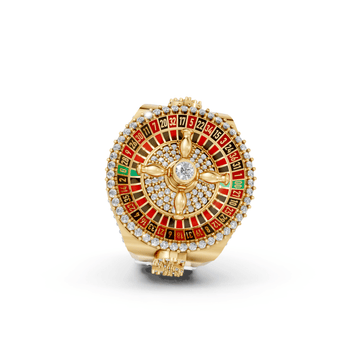 Studded Roulette - 10K Yellow/White Gold - Pocket Rock Jewelry