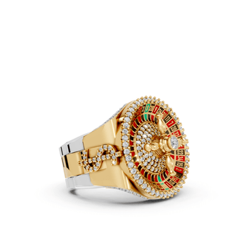 Studded Roulette - 10K Yellow/White Gold - Pocket Rock Jewelry