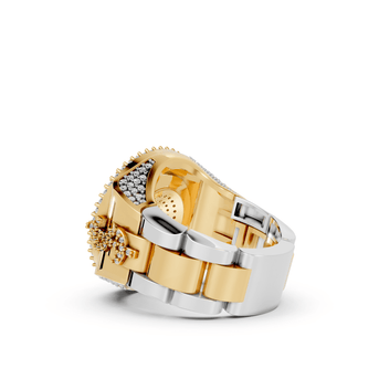 Studded Roulette - 10K Yellow/White Gold - Pocket Rock Jewelry