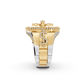 Studded Roulette - 10K Yellow/White Gold - Pocket Rock Jewelry