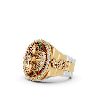 Studded Roulette - 10K Yellow/White Gold - Pocket Rock Jewelry