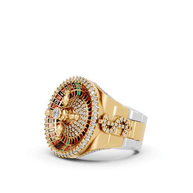 Studded Roulette - 10K Yellow/White Gold - Pocket Rock Jewelry